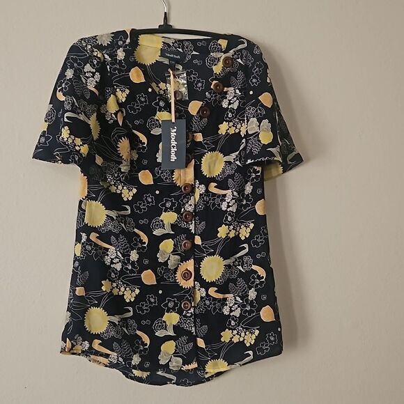 Modcloth woman print blouse XXS - Picture 1 of 5